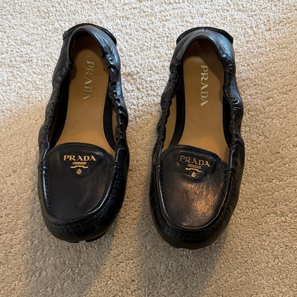 Prada Shoes - Prada Women's Black Leather Flats